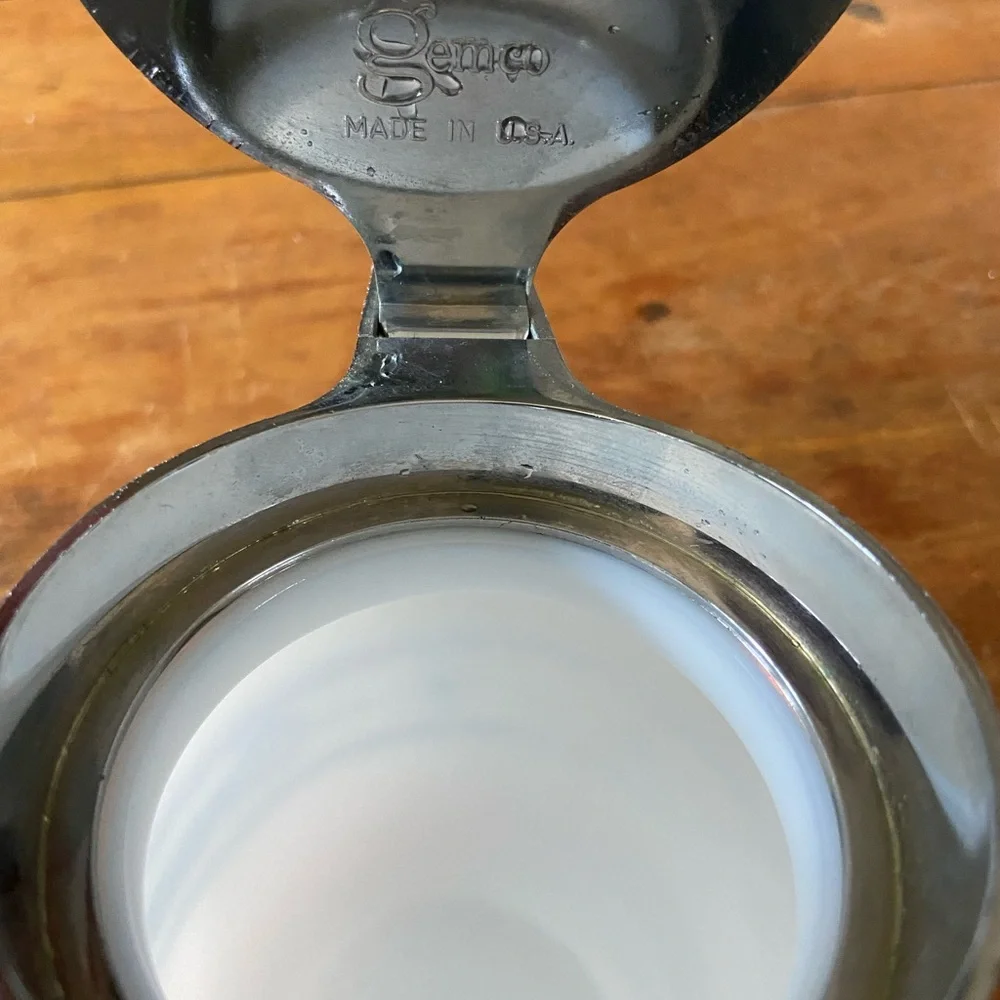 Vintage Gemco Blue Snowflake Creamer Pitcher